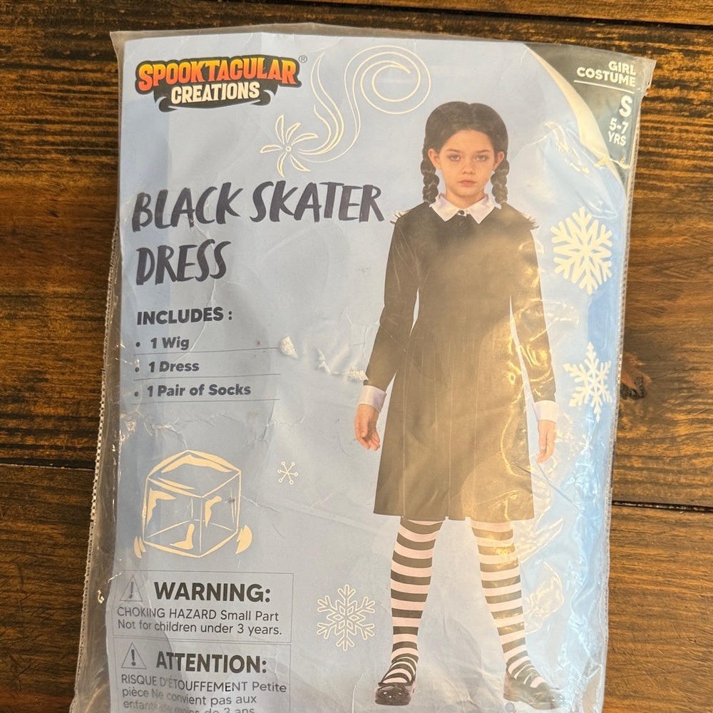 Spooktacular Creations Black and White Skater Dress Costume for Girls (S)